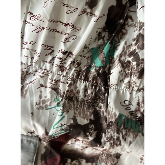 TOWMY gray down puffer coat warm full zip Large grey womens No Hood - Picture 6 of 6